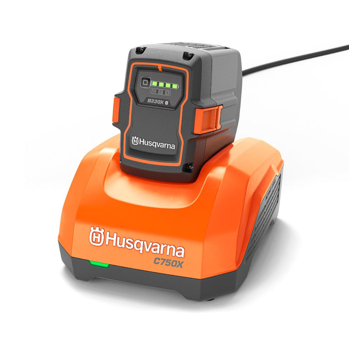 40-C750X Fast Charger for HUSQVARNA Batteries, 50% Faster Charging, Integrated Active  Air Cooling, 750 W, 240 V, 50 - 60 Hz