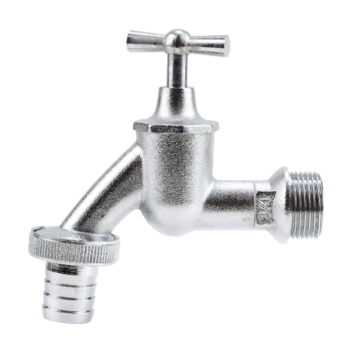 Tap (G 3/4") with Hose Coupling 19 mm (3/4"), Matt Chrome Plated