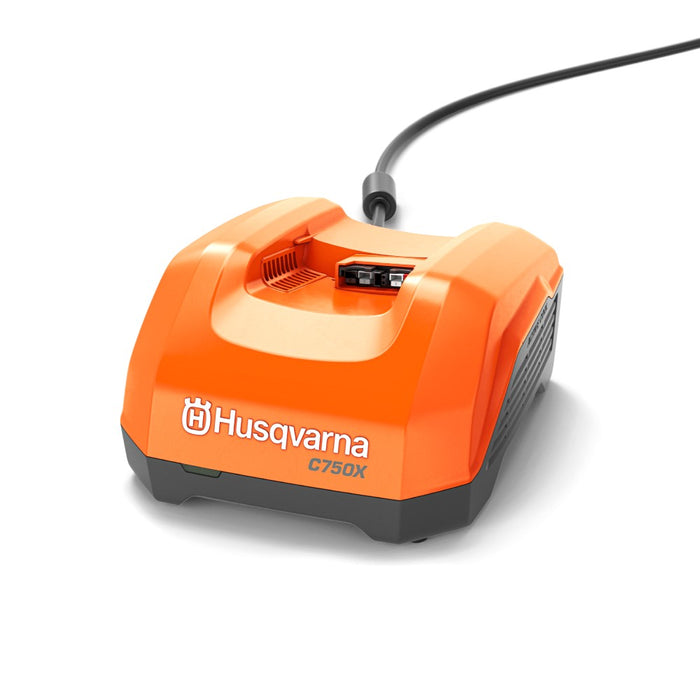 40-C750X Fast Charger for HUSQVARNA Batteries, 50% Faster Charging, Integrated Active  Air Cooling, 750 W, 240 V, 50 - 60 Hz