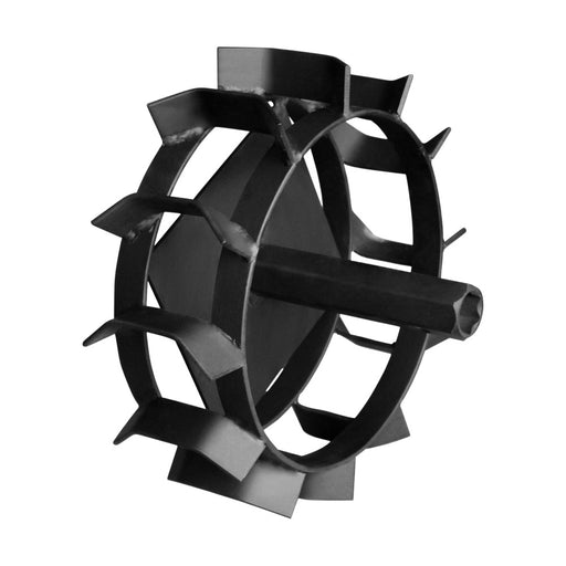 Metal Wheel for Enhanced Tiller and Cultivator Traction, 10 Spike Blades, 33.5 cm Diameter