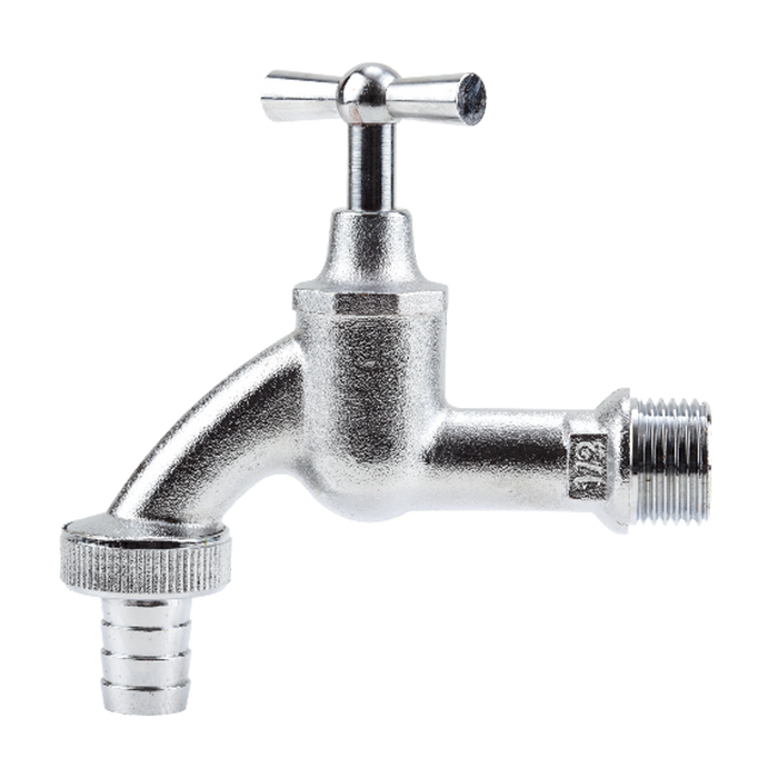 Tap (G 1/2") with Hose Coupling 13 mm (1/2"), Matt Chrome Plated