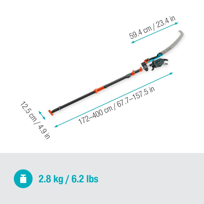 Bypass Cut, Telescopic Pruning Lopper with Saw, 6.5 m Total Reach, 32 mm Cutting Diameter, Bypass Cut