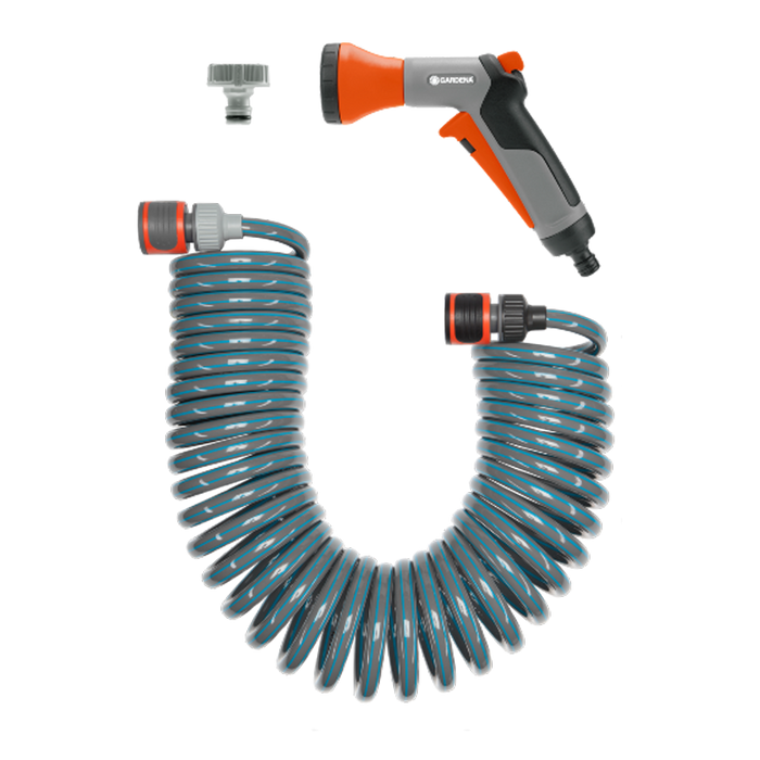 Spiral Hose Set 10 m, Easy Coil Watering Solution for Balconies & Patios