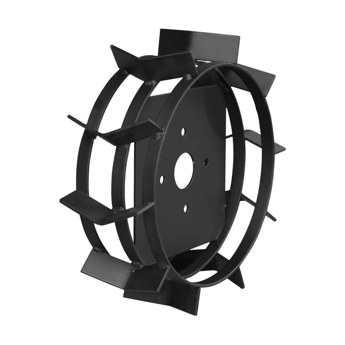 Metal Wheel for Enhanced Tiller and Cultivator Traction, 10 Spike Blades, 33.5 cm Diameter