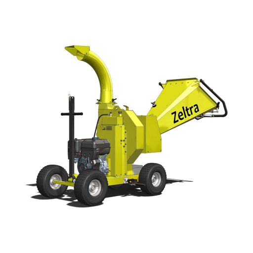 Zeltra Italian Wood Shredder/Chipper, Chipper with Hydraulic Roller, 13 hp, 10 cm Shredding Diameter Capacity