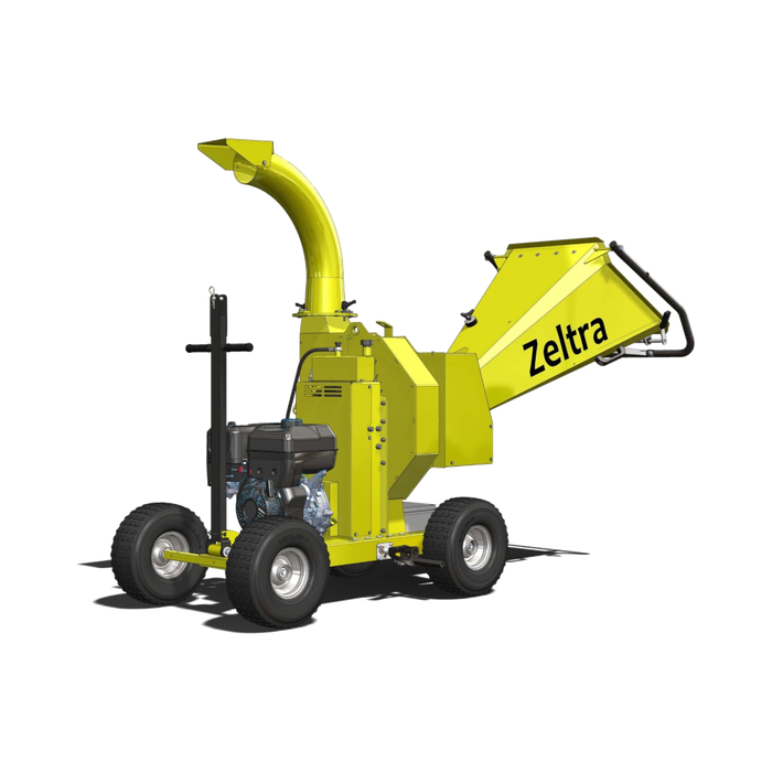 Zeltra Italian Wood Shredder/Chipper, Chipper with Hydraulic Roller, 13 hp, 10 cm Shredding Diameter Capacity
