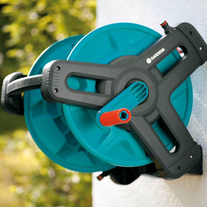 Wall-Fixed Hose Reel 50 Set for Convenient Watering and Neat Storage, 20 m Hose with Accessories Included