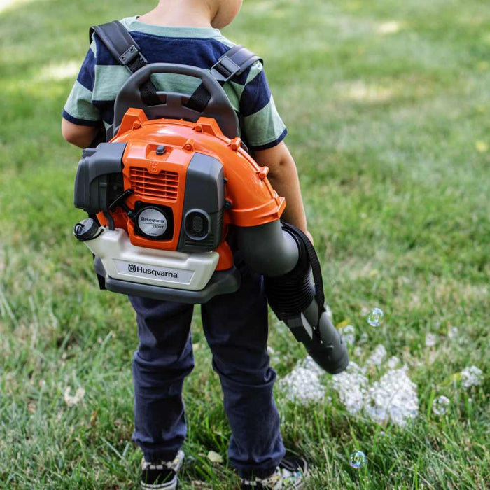 Toy Backpack Leaf Blower, Husqvarna 150B Model, Real Blower Sound, Blows Bubbles-6