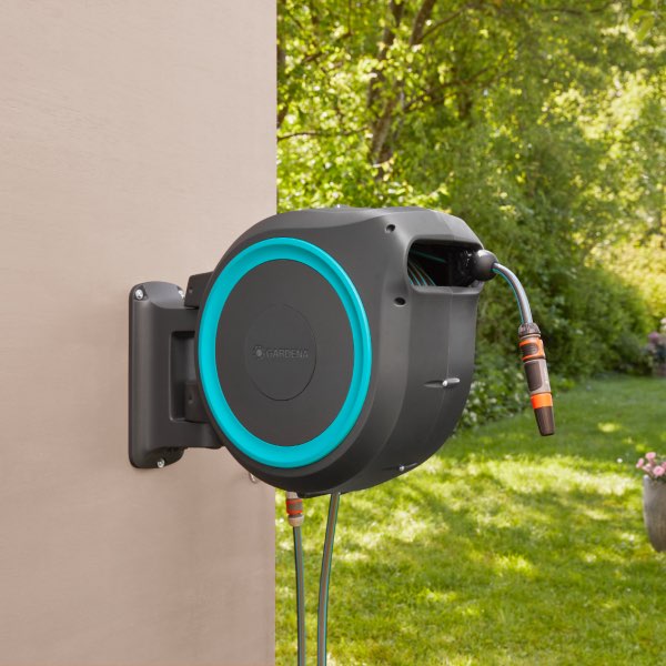 Wall-Mounted Hose Box RollUp M/L 25 m, 13 mm (1/2"), Easy Garden Watering, Automatic Hose Rollback