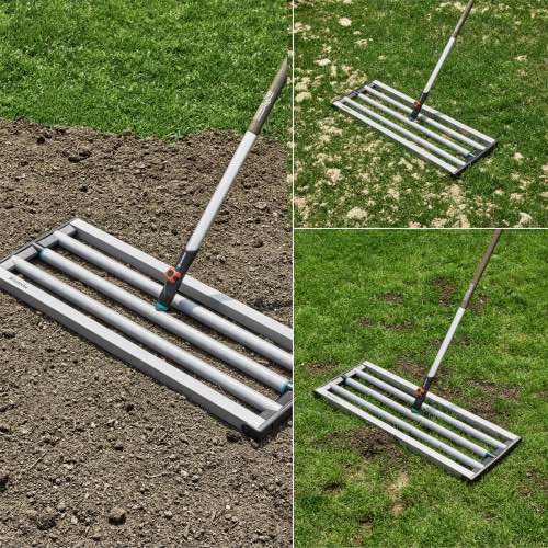 Leveling Rake for Soil or Sand Distribution, 76 cm Working Width, Rounded Panel Design