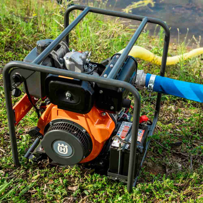 W 80DE Diesel Water Pump, 3" or 80 mm, 45,000 l/h, 28 m Lift, 8 m Suction, Electric Key Starter, For Draining and Irrigation