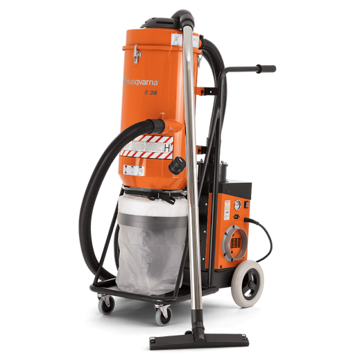 S 36 Powerful HEPA Dust Extractor, HEPA Filter, 4.8 hp, 120 V, 285 cfm Air Flow, 63 kg