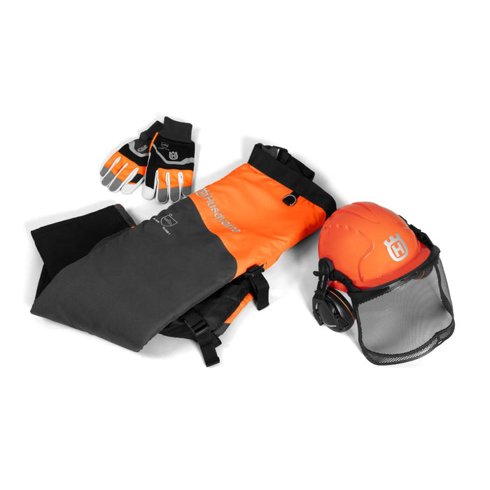 Chainsaw Protection Safety Kit with Chaps, Gloves & Helmet