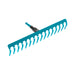 Wide Multipurpose Rake for Raking and Levelling, 41 cm Working Width, 16 Tines, Duroplast Coated