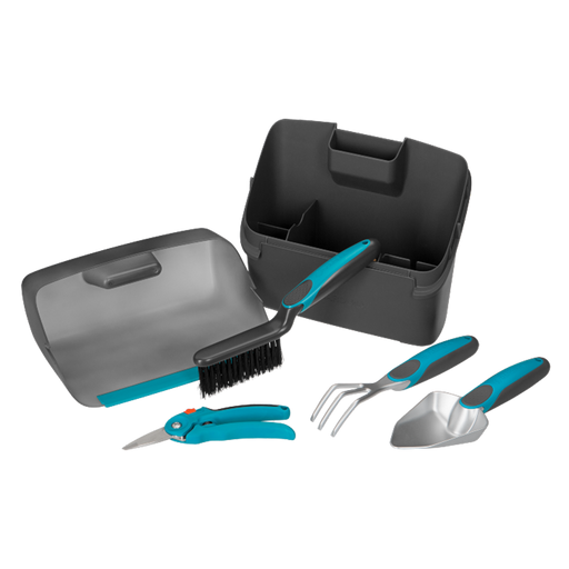 Balcony Garden Tool Set for Urban Gardeners, Includes Trowel, Grubber, Secateur & Hand Brush