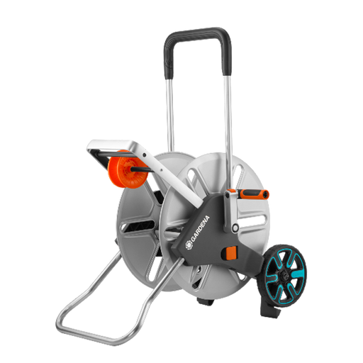 CleverRoll L Easy Metal Hose Trolley, Aluminium Body, Robust Garden Hose Storage, 100 m Maximum Hose Storage Capacity