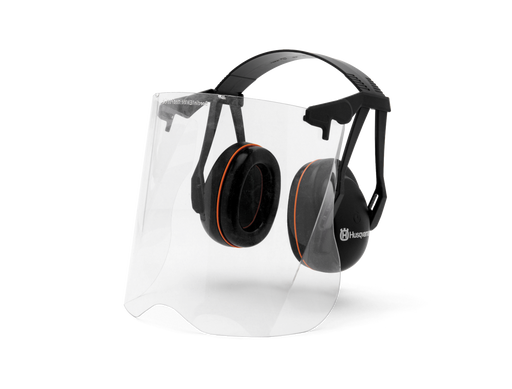 Premium Hearing Protection w/ Plexi Visor for Landscaping & Construction