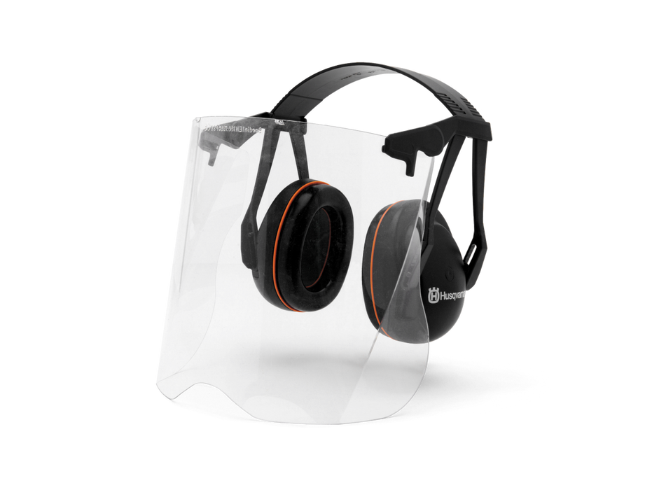 Premium Hearing Protection w/ Plexi Visor for Landscaping & Construction
