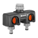 Two Channel Twin-Tap Connector for Multiple Watering Accessories, Irrigation Zoning