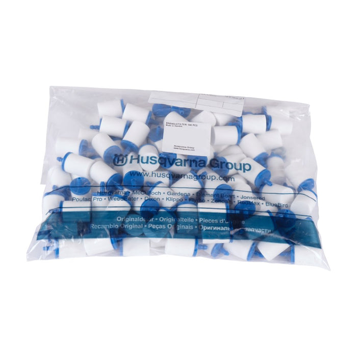 Standard Coaxial Fuel Filter for Two-Stroke Engines, 18 to 40 µm Micron Rating, Blue, 15 g