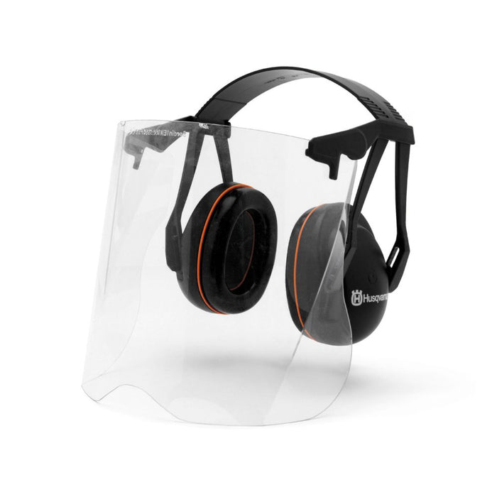 Premium Hearing Protection w/ Plexi Visor for Landscaping & Construction